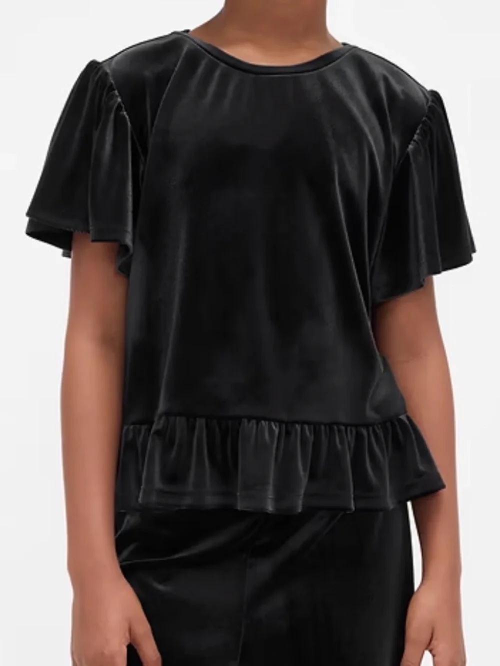 NWT Set: Gap Kids Black Velvet Bubble Skirt and Top